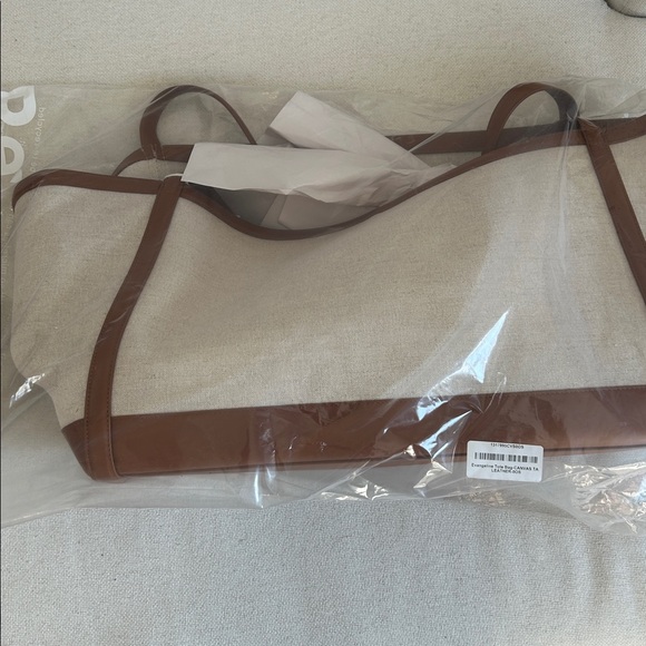 NEW • Evangeline tote bag from Reformation - canvas tan leather - Picture 5 of 13